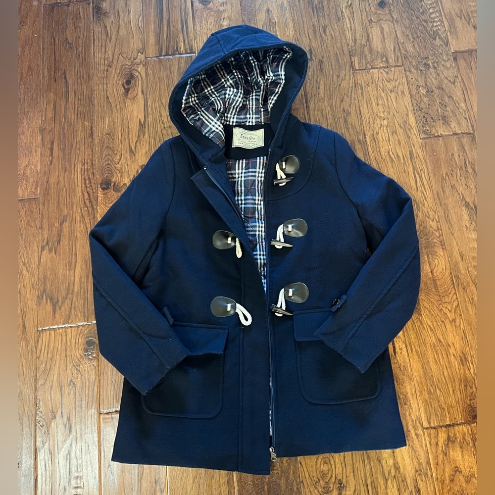 Navy button pea coat